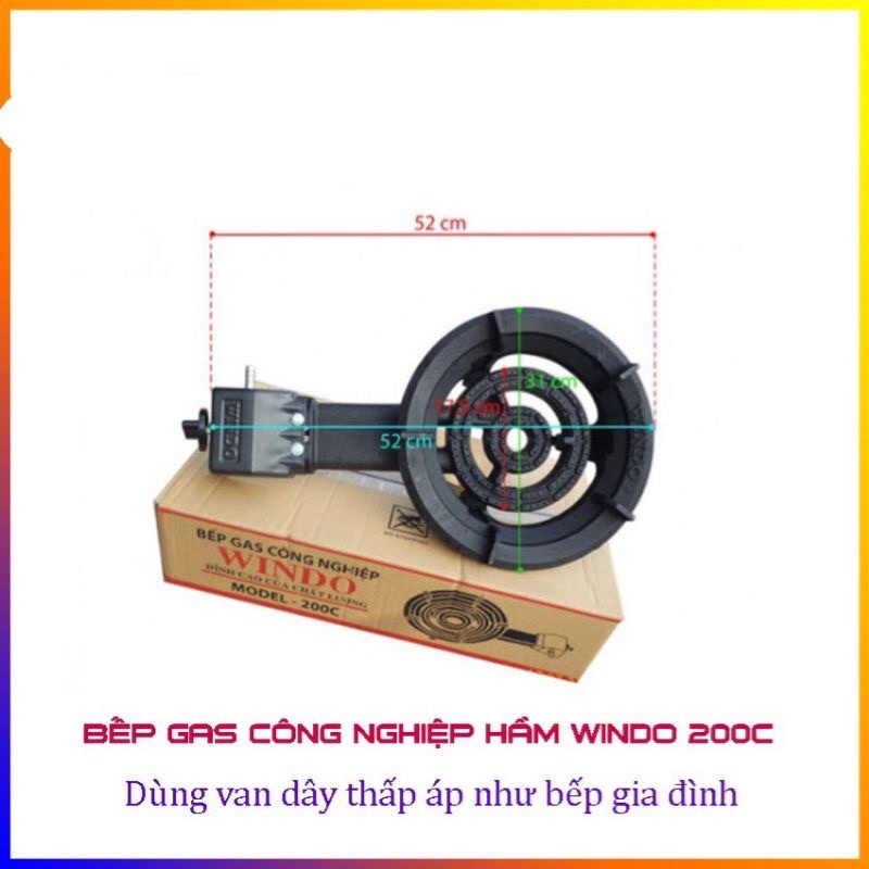 BẾP GAS CÔNG NGHIỆP WINDO 200C - HÀNG CHÍNH HÃNG 100%