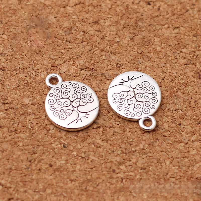 Set 10 Mặt Dây Chuyền Bạc Hình Hoa Sen / Cây Đời / Phật 15mm
