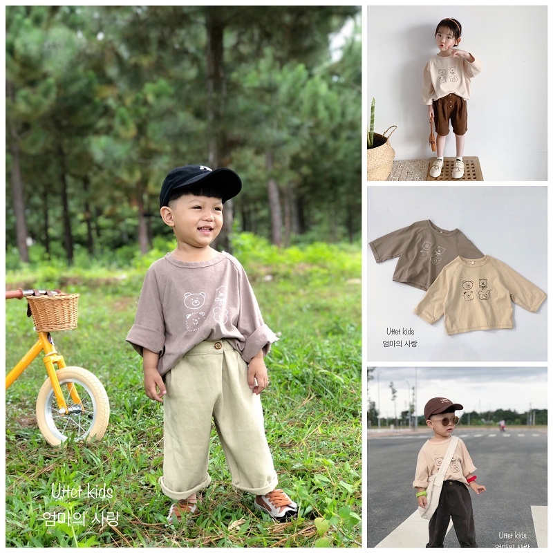 ÁO THUN TAY DÀI NGỘ NGHĨNH 1227 DÀNH CHO BÉ GÁI VÀ BÉ TRAI SIZE 80 ĐẾN 120