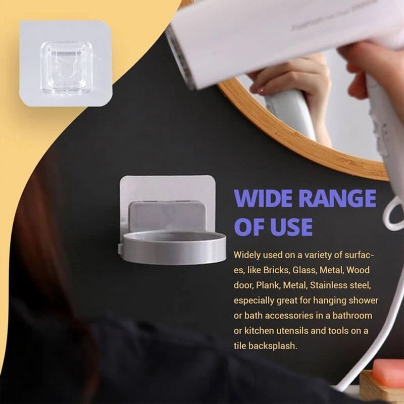 1 Cặp Móc Treo Đồ Dán Tường Đa Năng Hai Mặt Chống Thấm Nước