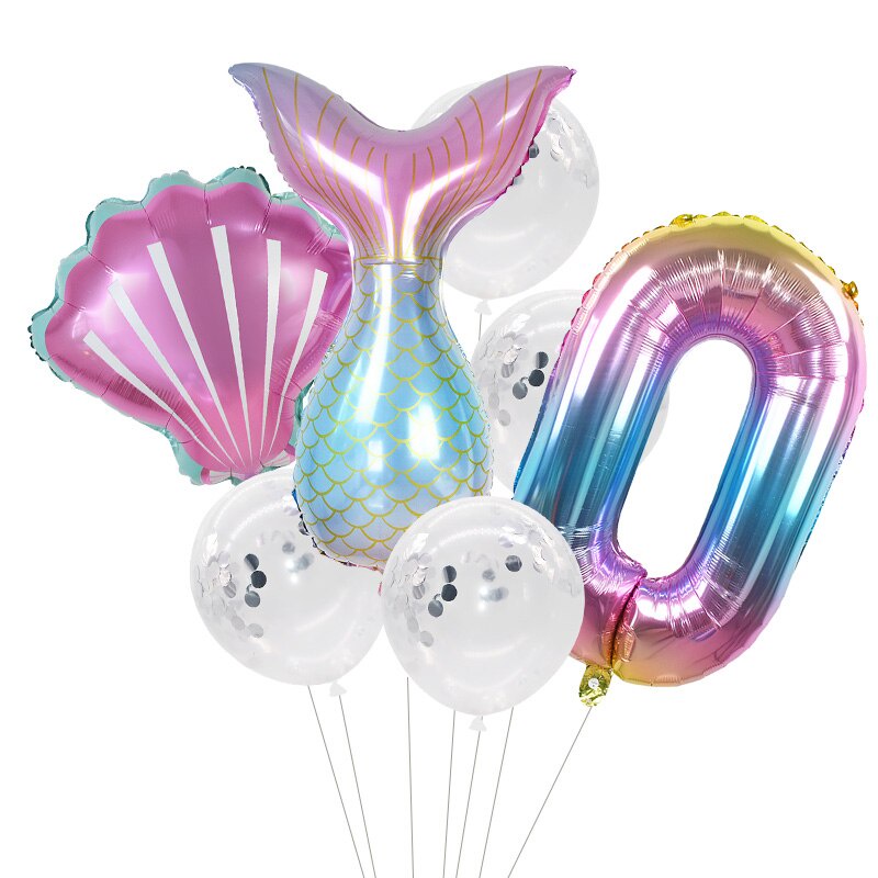 Set 7 bong bóng hình chữ số 0-9 thích hợp để trang trí tiệc