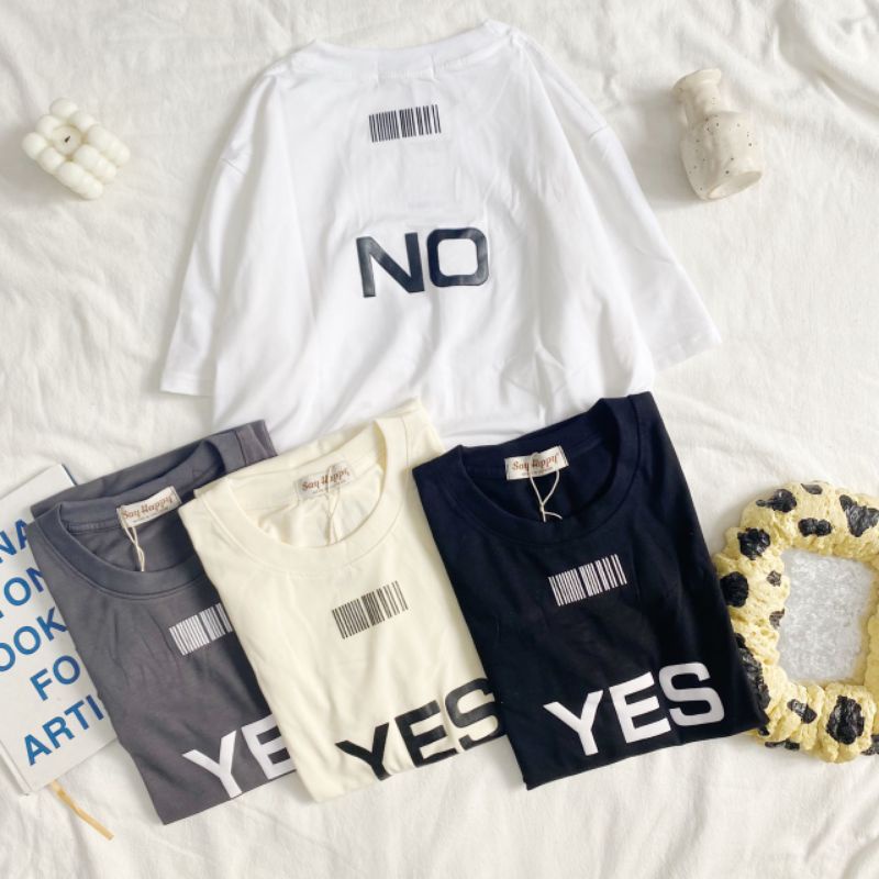 🍑 Áo Thun Say Happy YES NO 🍑