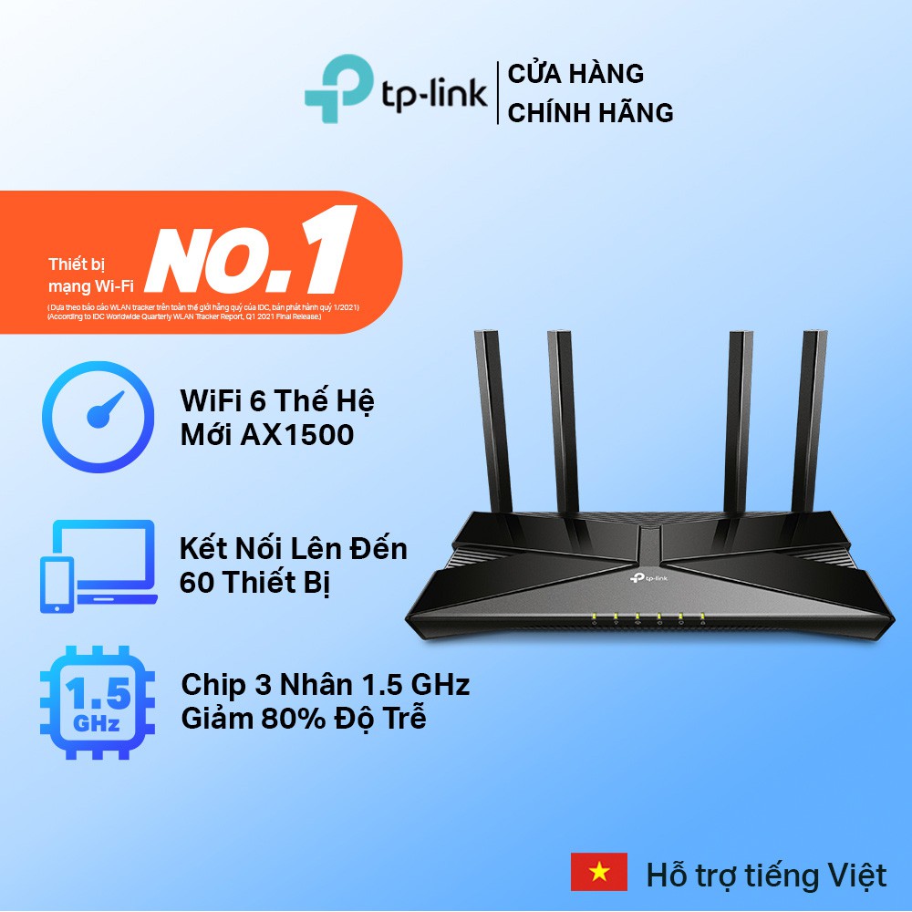 [Mã 11ELSALE hoàn 7% xu đơn 300K] Bộ Phát Router Wifi TP-Link Archer AX10 Wifi 6 Chuẩn AX 1500Mpbs