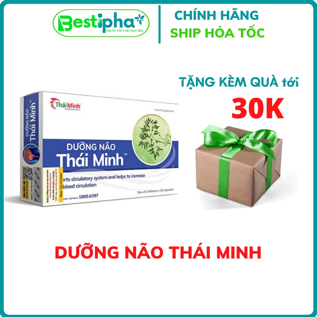 Dưỡng Não Thái Minh Viên uống hỗ trợ hoạt huyết, giúp tăng cường lưu thông máu não hộp 20 viên