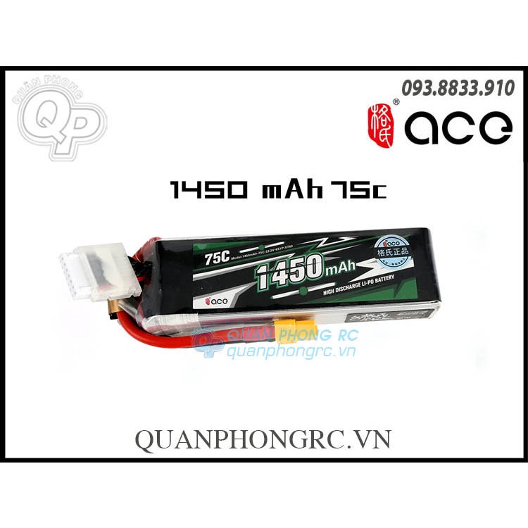 Pin Ace 1450mAh 6S 75C 22.2V LiPo