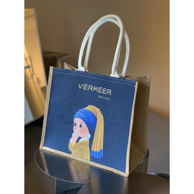 Túi Vải Canvas Mini In Họa Tiết Graffiti Dễ Thương