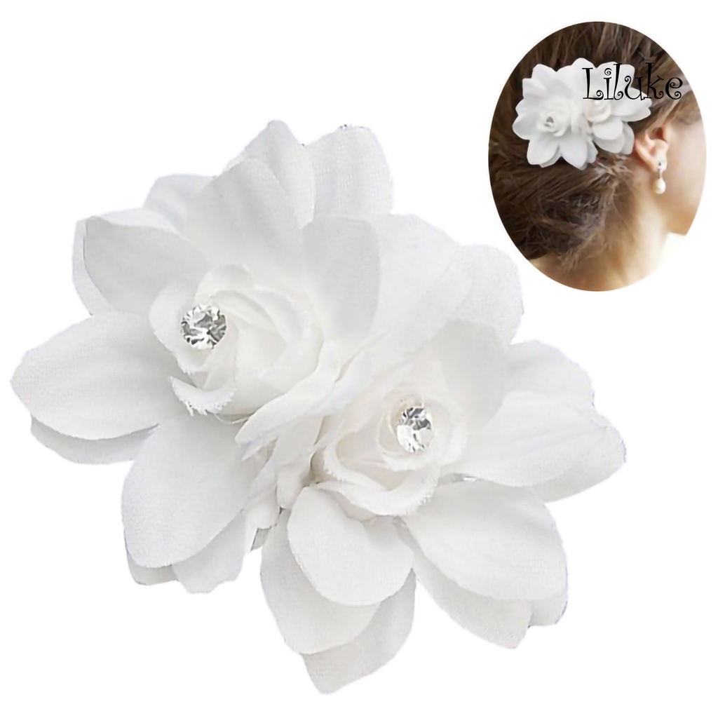 Kẹp Tóc Hợp Kim Trang Trí Hoa Vải Xinh Xắn Cho Nữ