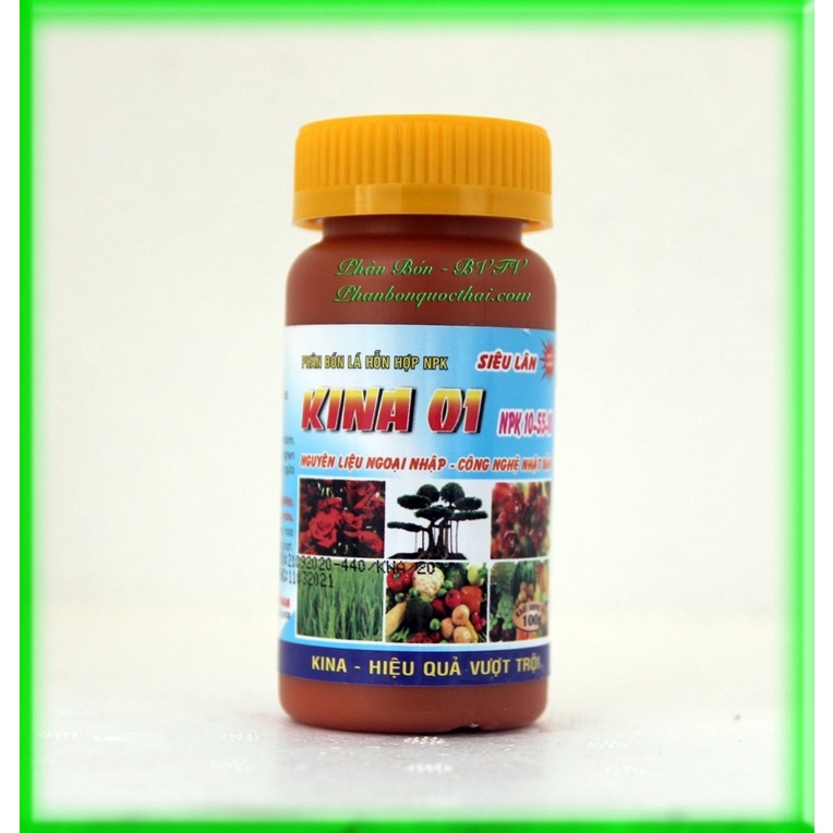 Siêu Lân Kích Thích Ra Hoa, Tạo Mầm Nụ,Kina 10-55-10 hũ 100gr