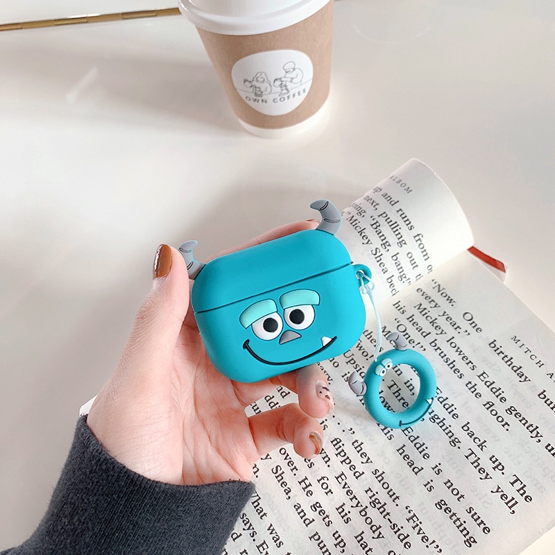 Vỏ bảo vệ hộp đựng tai nghe bằng silicon mềm họa tiết hoạt hình đánh yêu thích hợp cho Airpods Pro 3