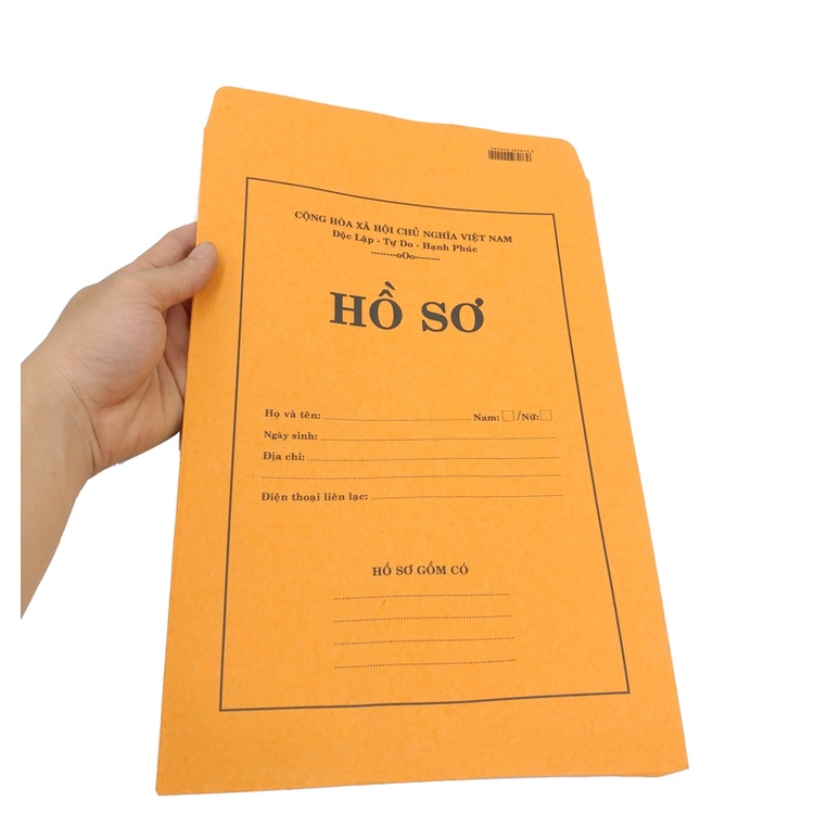 Bìa Hồ Sơ Xin Việc/ Bao Thư A4 Có In - Màu Cam/Màu Trắng
