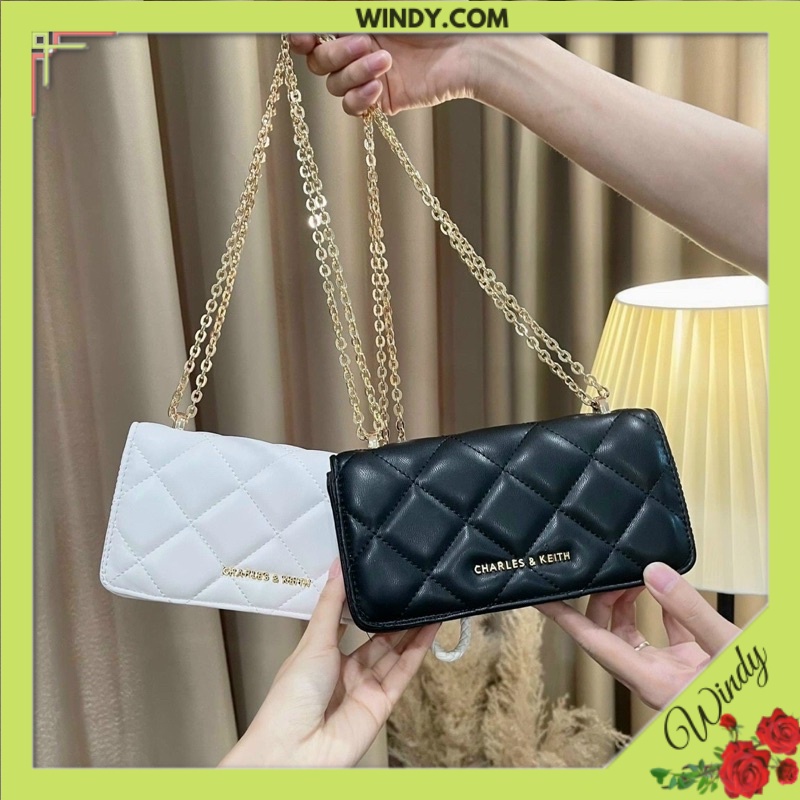 Túi Đeo Vai CNK Vân Ô Trám Dây Xích Vàng Phong Cách Hàn Quốc WD222