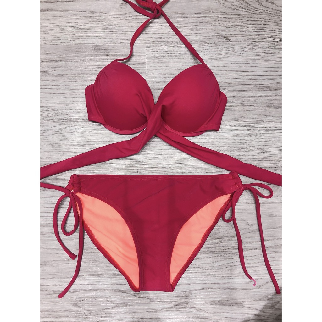 Bikini hai mảnh hồng cạp thấp có gọng sexy ( Ảnh chụp thật 100%)