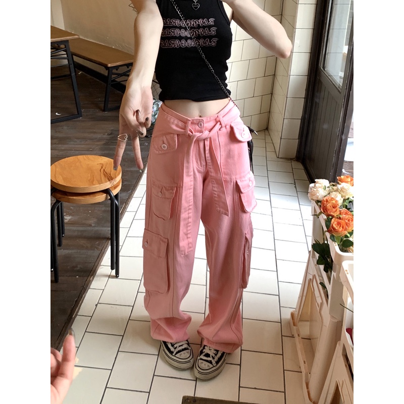 Quần jeans Nữ Ống Rộng Phong Cách Thời Trang Hàn Quốc