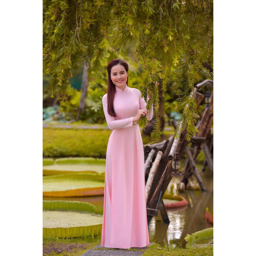 Áo Dài 4 Tà - Màu Hồng Phấn - Chất Liệu Chiffon Cao Cấp - Hỗ Trợ 1 Đổi 1 - Hàng Đủ Size