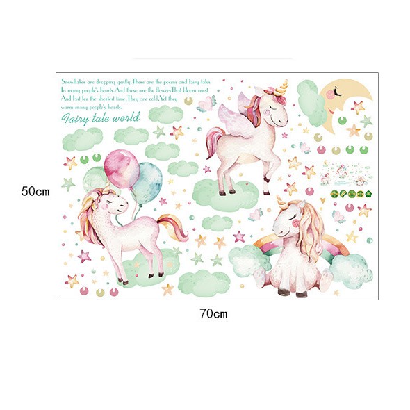 Decal trang trí tường 3 Chú Kỳ Lân thiên thần