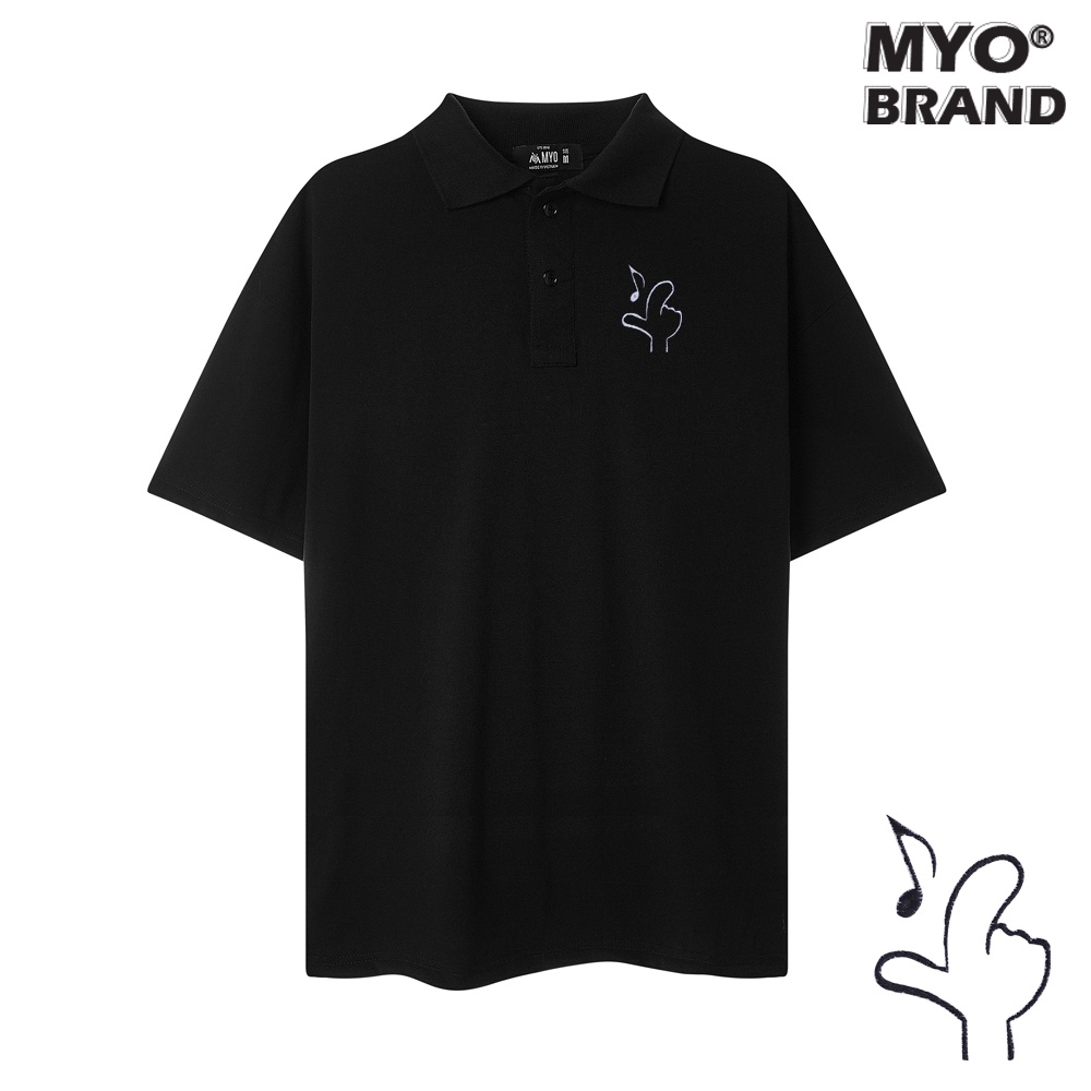 Áo Polo Form Rộng MYO Thêu Hình Nốt Nhạc
