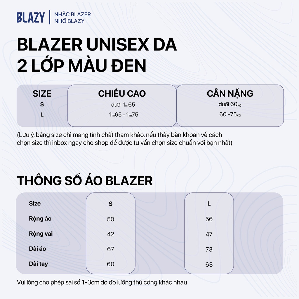 Áo Khoác Da Blazer Nam Nữ Tay Dài BLAZY - Màu Đen, Thời Trang Hàn Quốc Unisex, Form Tôn Dáng 2 Lớp | BigBuy360 - bigbuy360.vn