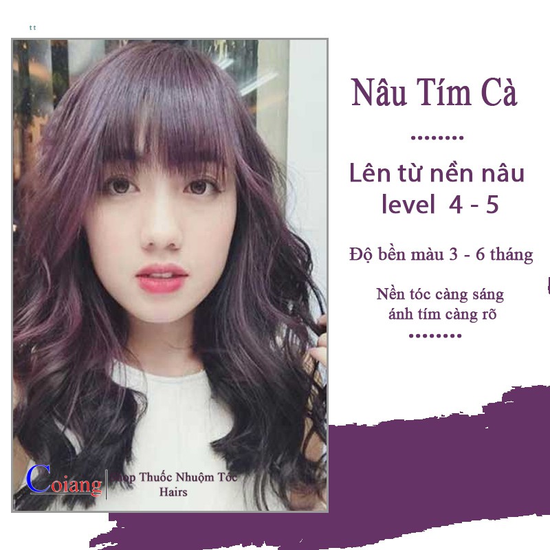 Thuốc nhuộm tóc NÂU TÍM không cần thuốc tẩy tóc Chenglovehairs, Chenglovehair