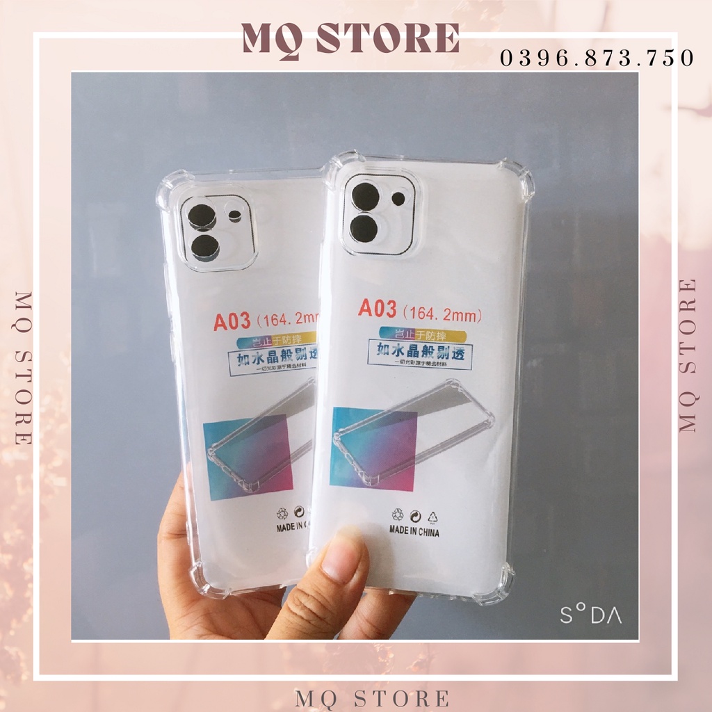 Ốp lưng Samsung A03 Ốp dẻo trong TPU loại tốt, bảo vệ camera