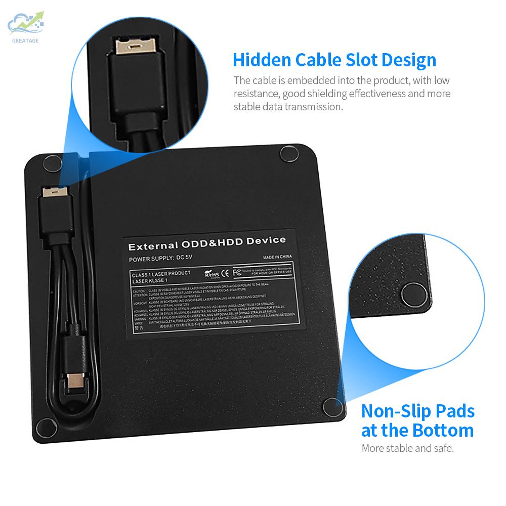 Đầu Đọc Đĩa Dvd Kết Nối Usb 3.0 Type-C Cho Windows / Mac Os | BigBuy360 - bigbuy360.vn