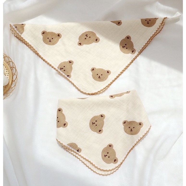 Yếm Tam Giác Xô Muslin 4 Lớp Cao Cấp, Khăn Yếm Xô Đa Năng Siêu Mềm Thấm Hút Tốt An Toàn Cho Bé