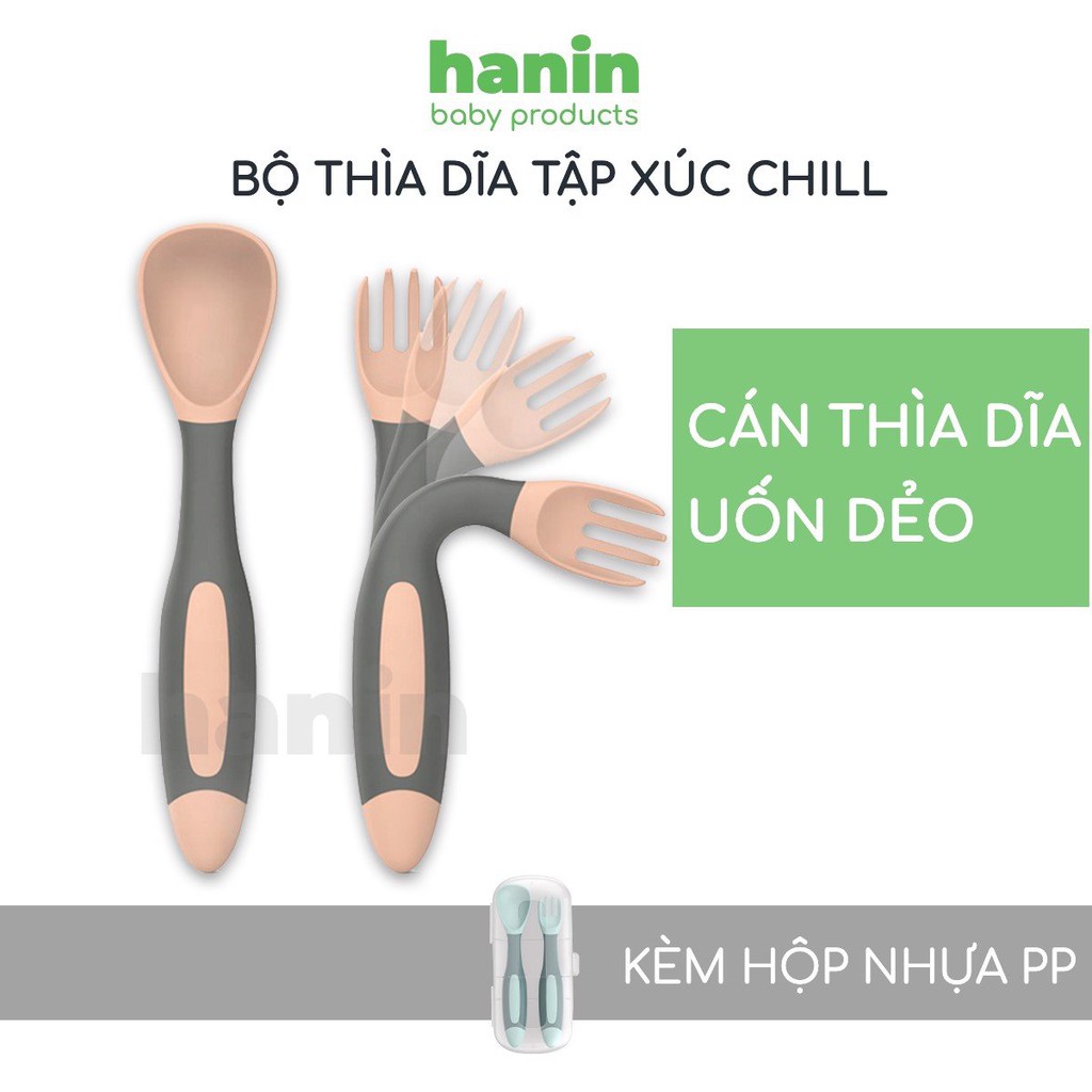 Bộ thìa dĩa ăn dặm uốn dẻo Chill cho bé Hanin Baby – có bán sỉ