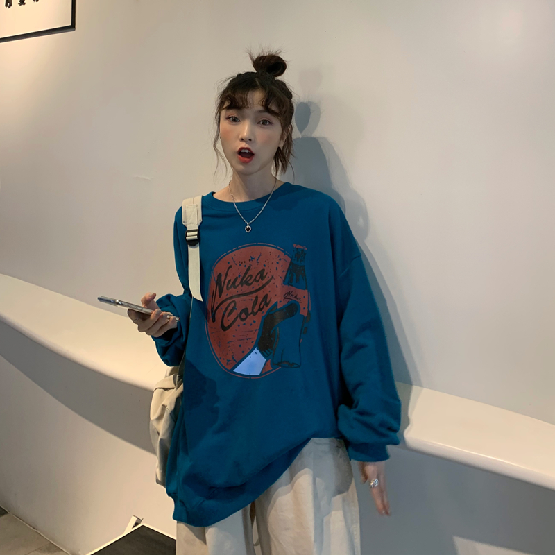 Áo Hoodie Tay Dài In Hình Coca-cola Thời Trang Harajuku Hàn Quốc Cho Nữ 2021