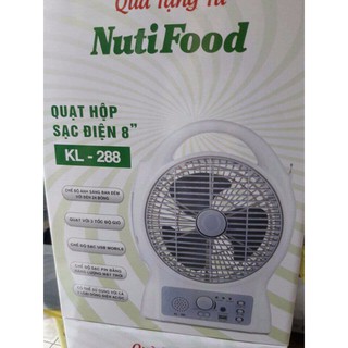 QUẠT HỘP SẠC ĐIỆN 8 INCH - QUÀ TẶNG TỪ NUTIFOOD - quạt
