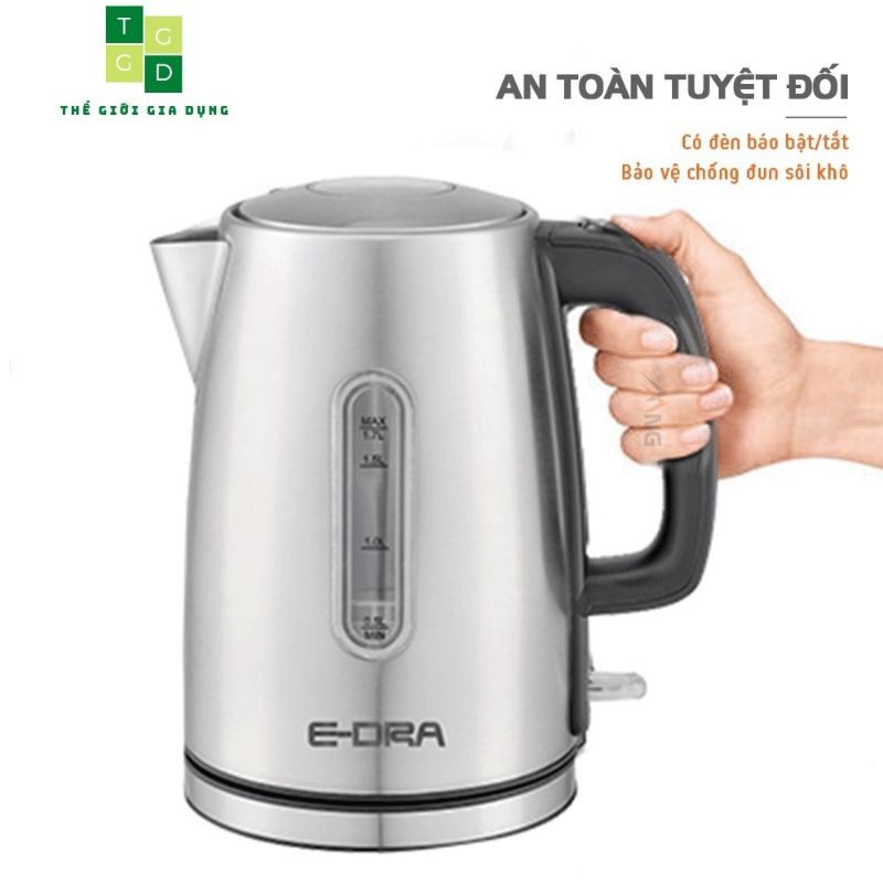 [Bảo hành 1 năm]Ấm siêu tốc inox SUS 304 an toàn với sức khỏe