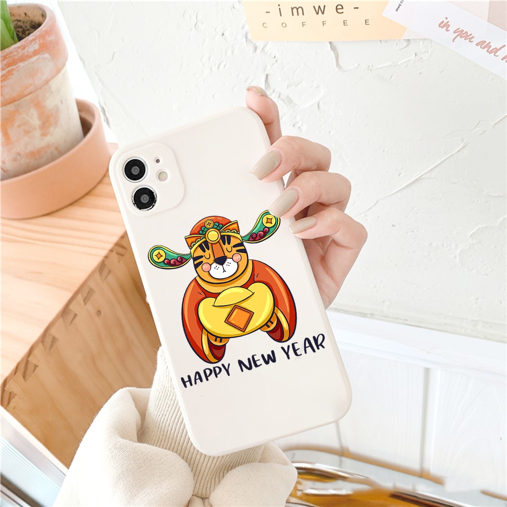 Ốp lưng iphone viền vuông ỐP THẦN TÀI TẾT CON HỔ 2022 6 6plus 7 8 7plus x xsmax 11 12 pro max promax plus e122