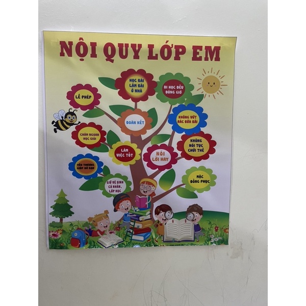 Trang trí nội quy lớp em bạt