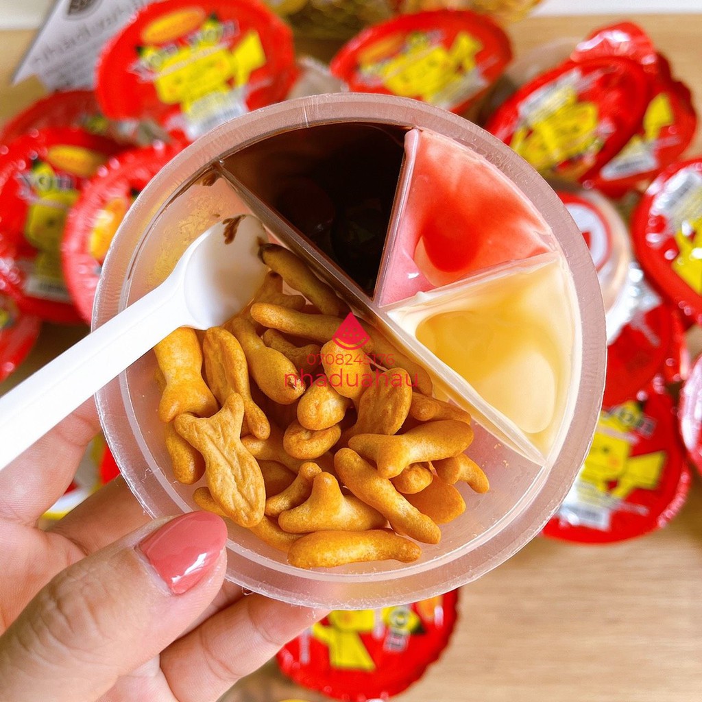 Một chén bánh qui giòn hình cá chấm kem THACO hàng công ty Việt Nam chuẩn xịn chén 40g