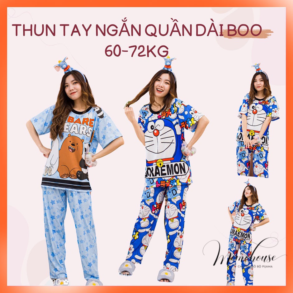 Đồ Bộ Thun Lạnh TNQD Hoạt Hình Dễ Thương (60-72KG)