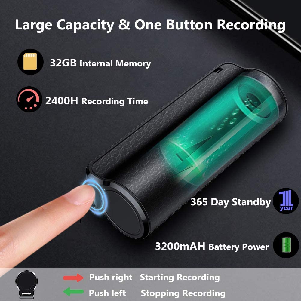 Máy Ghi Âm Giọng Nói Mini Siêu Dài 500 Giờ Có Từ Tính Mạnh Dùng Pin 365 Tiếng