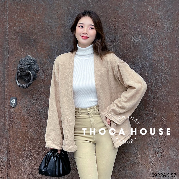 Áo len cổ lọ nữ dài tay trơn màu basic THOCA HOUSE dáng ôm phối đồ thu đông Hàn Quốc siêu đẹp