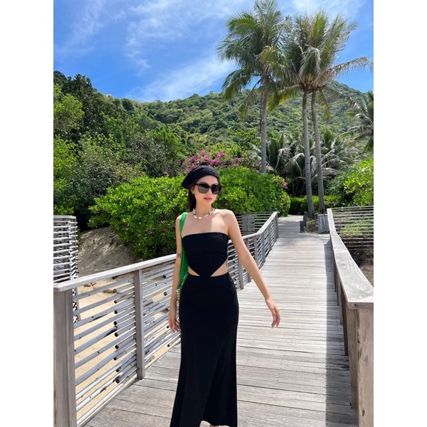 chân váy thun dài