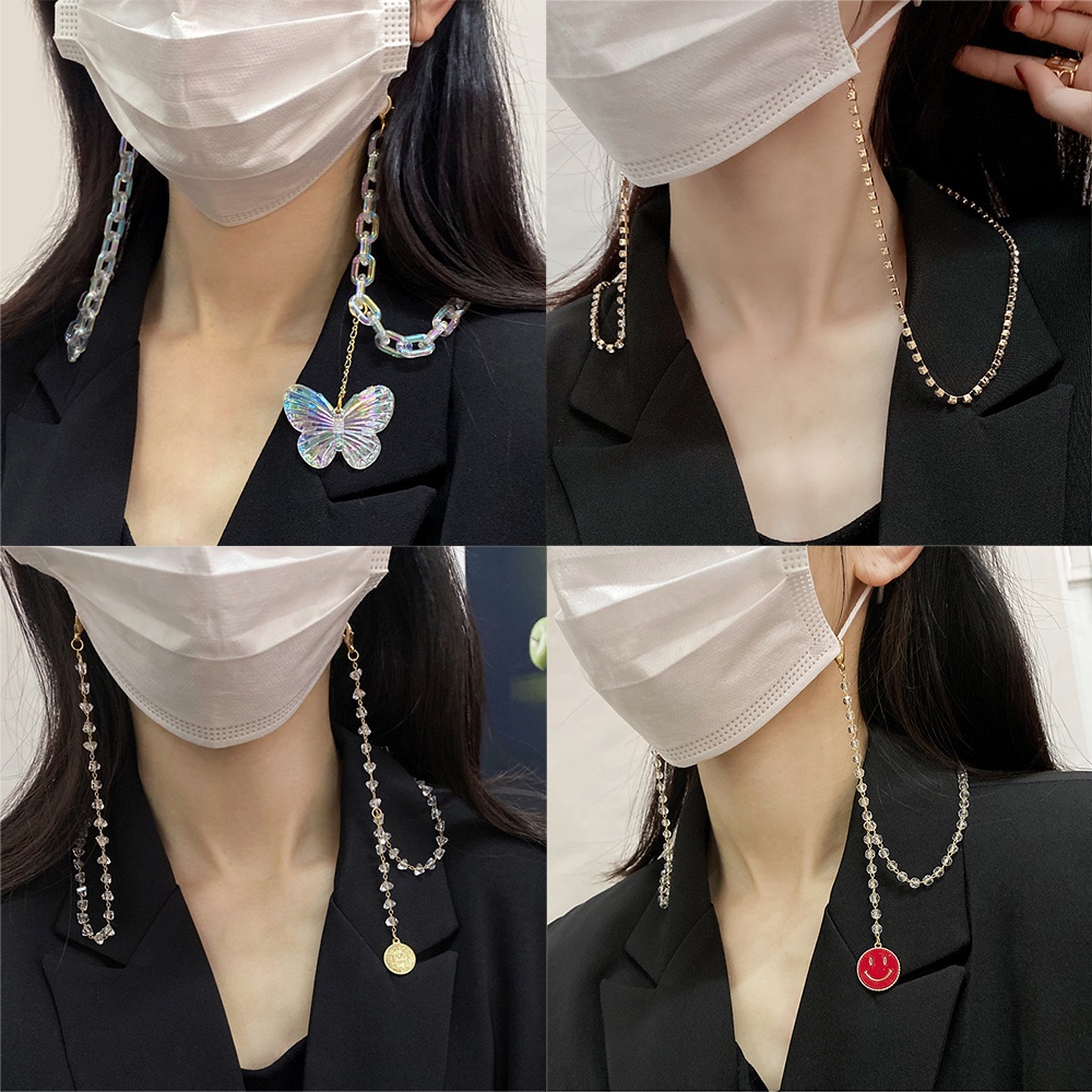 Dây Đeo Mắt Kính Chống Thất Lạc Đính Đá Nhân Tạo Độc Đáo Thời Trang