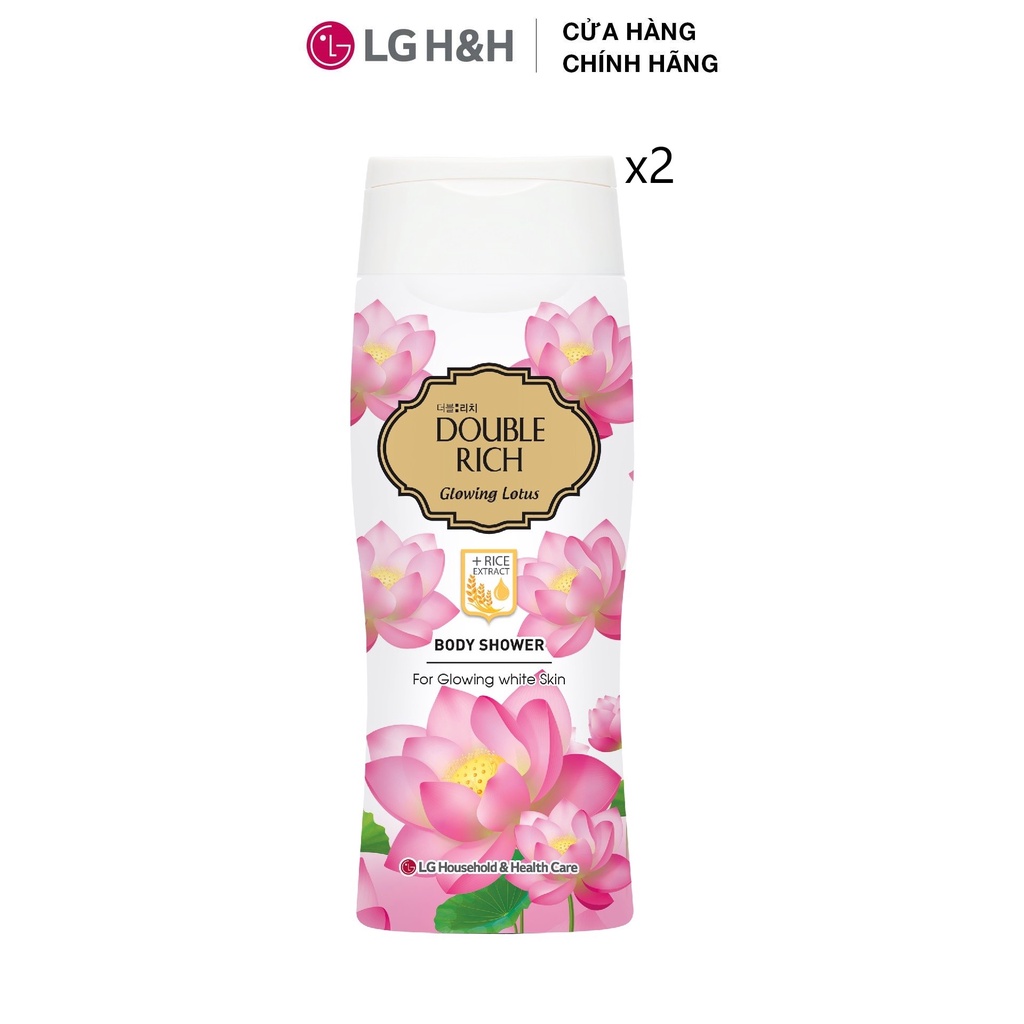 [Quà tặng không bán] Combo 2 Sữa tắm Double Rich Hương hoa chiết xuất từ thiên nhiên - Hương Glowing Lotus