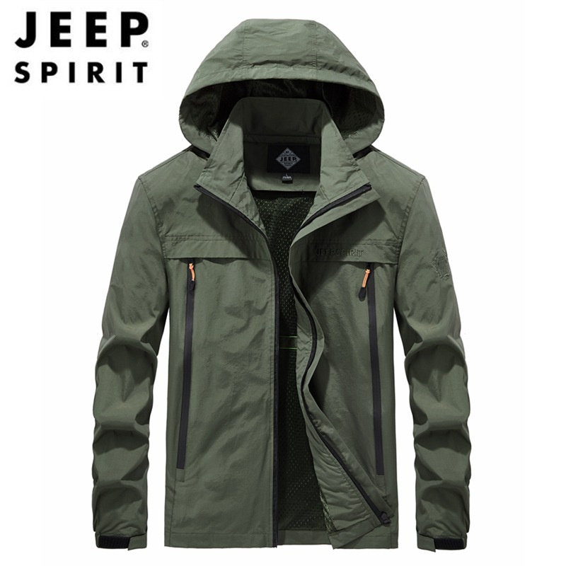 Jeep Áo Khoác Thể Thao Dáng Rộng Có Mũ Trùm Cá Tính Dành Cho Nam