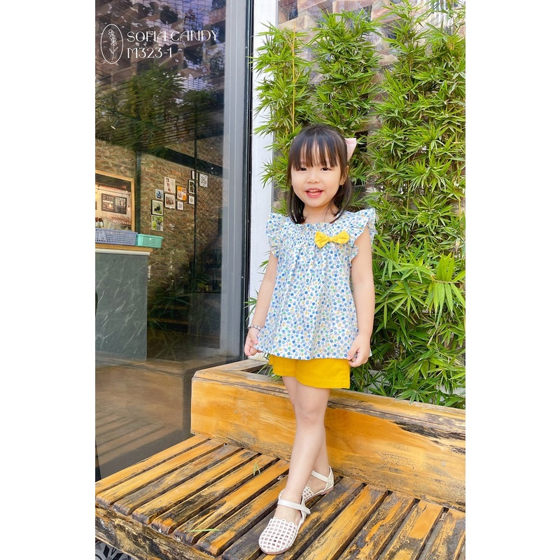 Set Bộ Áo Smock Đính Nơ Quần Linen Túi Mềm Sofiacandy Xinh Đẹp [Có sẵn]