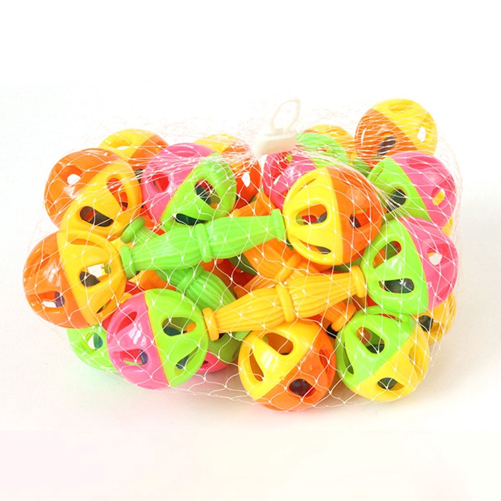 Quả bóng gặm đồ chơi hai đầu có chuông cho vẹt cưng