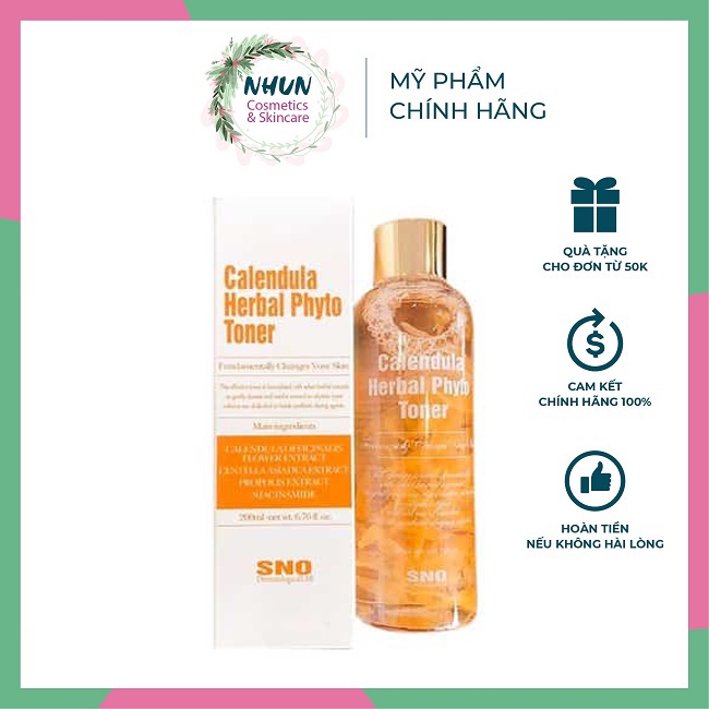 Nước hoa hồng  hoa cúc SNO Calendula Herbal Phyto Toner 200ml (Nhungshika)