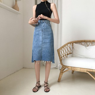 chân váy bò dài(có ảnh thật)