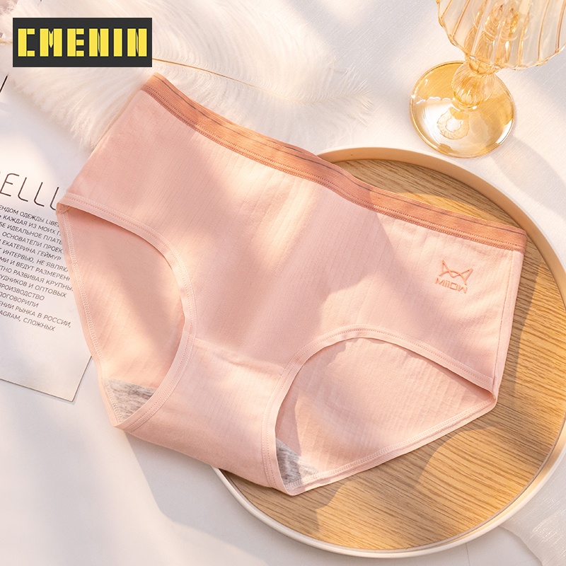 Bộ 4 Quần Lót Cotton Thoáng Khí Kháng Khuẩn Quyến Rũ Dành Cho Nữ 4Mm2406