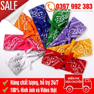 [FREE SHIP GIAO HÀNG]  Khăn Turban Headband Vải Nhiều Màu Phong Cách Hip Hop - Khăn Bandana Vuông Đa Năng 55x55 cm