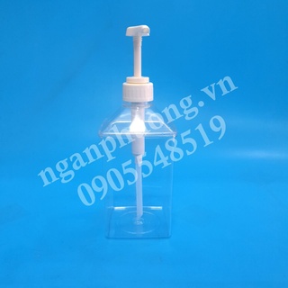 Bình nhựa có vòi bơm syrup,