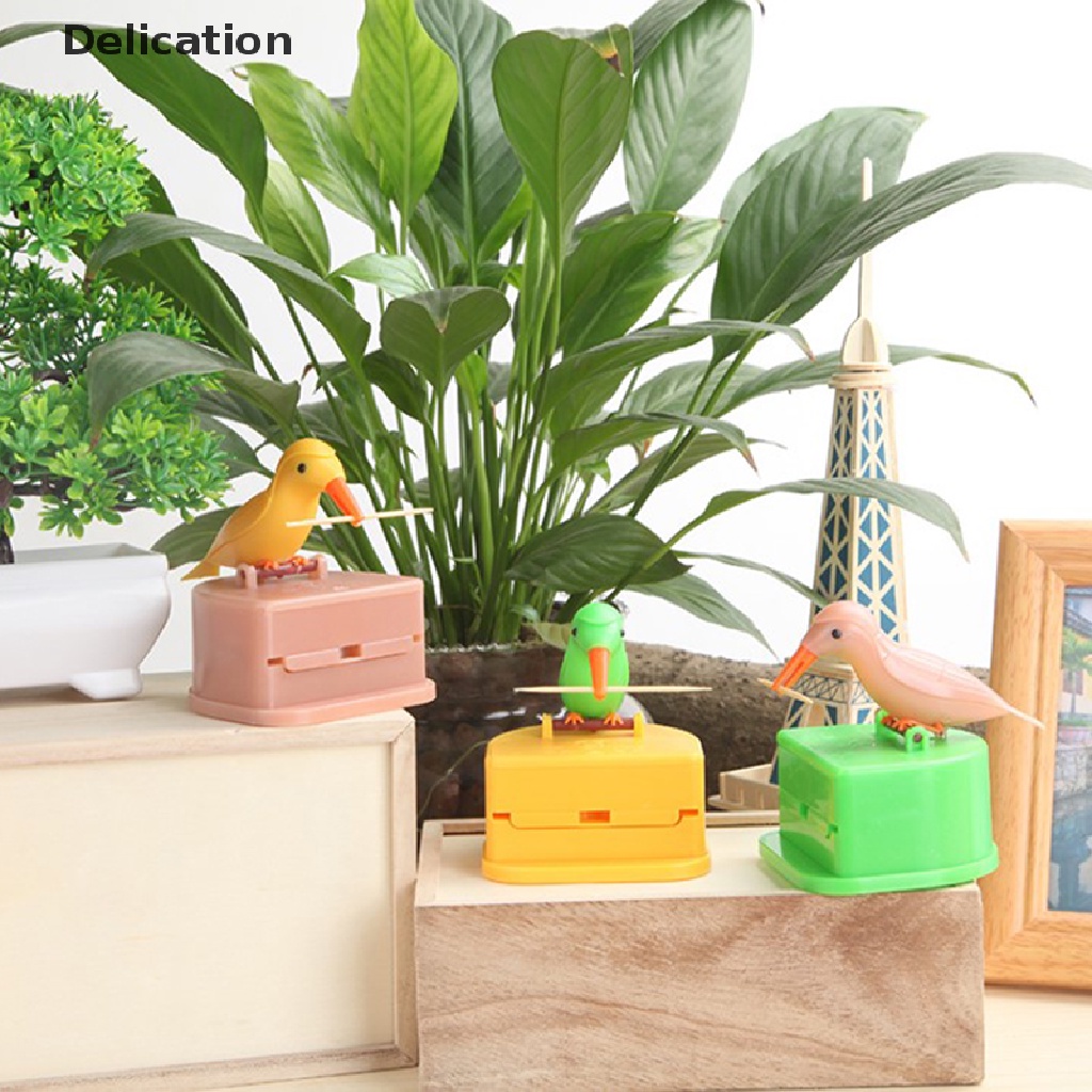 1 Hộp Đựng Tăm Xỉa Răng Tự Động Hình Chú Chim Dễ Thương Sáng Tạo
