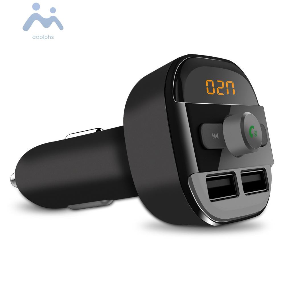 Máy Phát Bluetooth Adolphs + Bộ Phát Sóng Fm + Bộ Sạc 3.4a Cho Xe Hơi