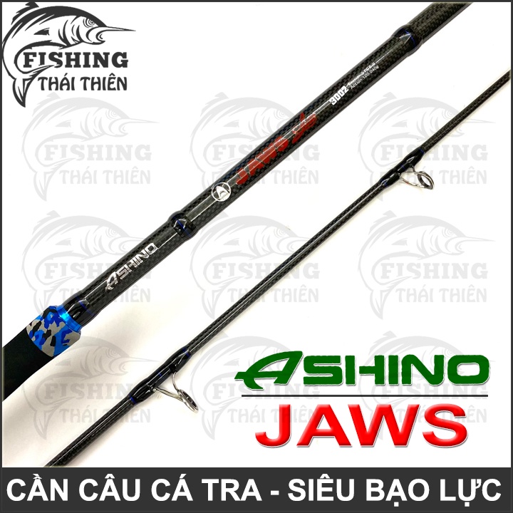 Cần Câu Cá Tra Ashino Jaws Cần Carbon 2 Khúc Máy Đứng Chuyên Câu Bạo Lực