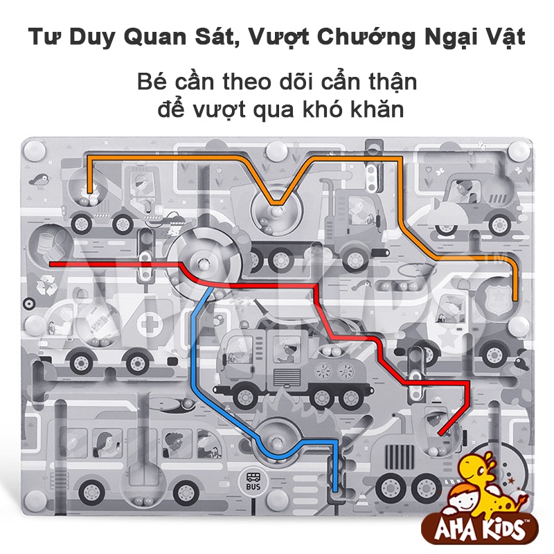 Đồ Chơi Phát Triển Trí Tuệ Mê Cung Gỗ, Đồ Chơi Thông Minh Cho bé 2 Tuổi, 3 Tuổi, 4 Tuổi, Đồ Chơi Tư Duy Bằng Gỗ Có Hộp